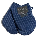 2-PK New Nicole Miller 9" Oven Mitts Blue Waffle Texture Special Washed Process. Fixed Price $14.99.