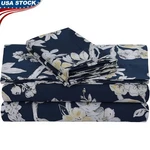Luxurious Cotton Sateen Bed Sheet Set 4-PIECE Extra Deep Pocket Floral Design. Fixed Price $87.70.