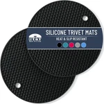 Btat Silicone Mats, 2 Pack - Black Round Trivets For. Fixed Price $10.32.