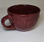 Kane Home Stoneware Soup Embossed Mug Cup Red Large 5"X 3.5". Fixed Price $9.46.