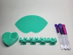 4 Makeup Brush Set By Moda + Macys 3PC Cleaning Mat & Holder. Fixed Price $14.95.