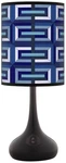 Giclee Glow Black Droplet 23 1/2" High Parquet Blue Shade Table Lamp. Fixed Price $124.99.