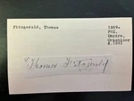 Thomas Fitzgerald- Cut Signature, Umpire, Organizer, Philadelphia D.1891 Rare. Fixed Price $825.00.