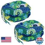 Blazing Needles Spun Polyester Patterned Outdoor Round Tufted Chair Cushions. Fixed Price $130.20.