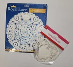 Set Of 2 Royal Lace Doilies 10" & 6" Heart Shape Doillies. Fixed Price $12.00.