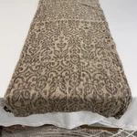 Rachel Zoe Linen Table Runner Home 19" Grey Tan Damask Scroll Farmhouse Boho. Fixed Price $31.00.