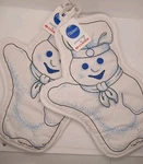 New 1988 Pillsbury Doughboy White Oven Mitt By Cannon With Tag - Set Of 2. Fixed Price $44.99.