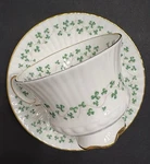 Royal Tara Trellis Shamrock Ribbed Fluted Gold Trim Cup/saucer. Fixed Price $10.50.