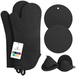 Extra Long Oven Mitts And Pot Holders Sets Heat Resistant Silicone Mittens With. Fixed Price $28.05.