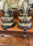 French Country Tuscan Kitchen Fleur De Lis Pair Of Shelf Hooks Wood Cast Iron 7. Fixed Price $45.00.