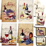 Bencailor 8 Pcs Kitchen Towel Pot Holders And Oven Mitts Set Wine. Fixed Price $20.88.