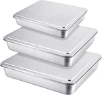 Set Stainless Steel Cake Pan With Lid 13/11/9 Inch Rectangle Sheet Baking. Fixed Price $59.95.
