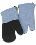 Cuisinart Space Dyed Linen-look Oven Mitts With Leather Straps, Set Of 2. Fixed Price $14.99.