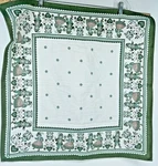 Beautiful Vintage Halltex Folk Art Green Tea Towel 25. Fixed Price $19.99.