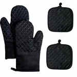 Oven Mitts And Pan 4-PIECE Set, Extended Kitchen Racks,. Fixed Price $19.85.