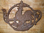 Cast Iron Rooster Tea Pot Plaque Sign Home Kitchen Decor Chicken Trivet. Fixed Price $8.99.