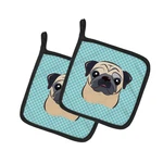 Caroline's Treasures Carolines BB1200PTHD Checkerboard Blue Fawn Pug. Fixed Price $39.77.