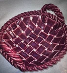 W. Beers Maroon Ceramic Lattice Basket Weave Bread Creative Clay Works. Fixed Price $46.00.