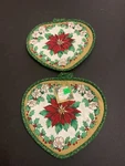 Vintage Cecil Saydah Christmas Poinsettia Pot Holder Of 2 Nos Tags. Fixed Price $6.49.