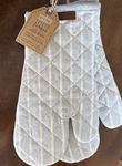 Working Kitchen Oven Mitt Set Of 2 7" X 13" Grey Striped 100% Cotton Quilted New. Fixed Price $15.90.