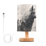 Senya Table Lamp For Bedroom Living Room, Watercolor Wolf With Trees Bedside .... Fixed Price $40.29.