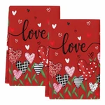 Valentine's Day Red Kitchen Towels Set Of 2 Love Heart Flower Hand For.... Fixed Price $8.80.