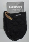 Nwt Cuisinart 1 Pair Of Quilted Silicone Mini Oven Mitts / Potholders, Black. Fixed Price $25.77.