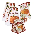 Fall Pumpkin Gather Kitchen Decor Oven Mitt Pot Holder Towel Build Your Set. Fixed Price $15.99.