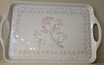 Corelle Reston Lloyd Pink Trio Melamine 19" Serving Tray, Floral Border!. Fixed Price $24.99.