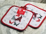 New-christmas House Pot Holders. 2 Pc. 7 X Gnome For The Holidays. Fixed Price $14.99.