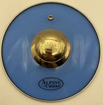 Alpine Cuisine Glass 6.5 Pot Lid Replacement Gold Handle Vented Blue. Fixed Price $21.93.