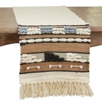 Saro Lifestyle 9460.N1672B In. Textured Boho Table Runner, Natural. Fixed Price $12.96.