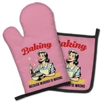 Geygie Baking Because Murder Is Wrong Funny Oven Mitts And 11.2*6.9IN, Pink. Fixed Price $25.04.