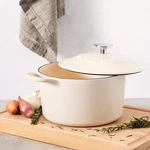 Everyday Eastwick 4-QUART Linen Enamel Cast Iron Dutch Oven With Lid Durable. Fixed Price $66.29.