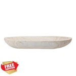 Bloomingville Hand-carved Paulownia Wood Bowl Whitewashed. Fixed Price $34.99.