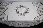 Vtg Battenburg Lace 49" Tablecloth 8 & 10 Pointed Star Hearts Design Victorian. Fixed Price $49.99.