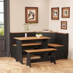Kitchen Nook Breakfast Dining Table Bench Reversible Corner Unit Black & Brown. Fixed Price $399.95.