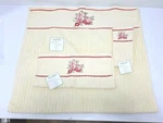 Vintage Waverly Garden Room Rose Cottage Embroidered 3 Pc Towel Set Nwt. Fixed Price $29.99.