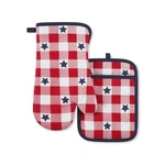 Martha Stewart Americana Star Gihgham Oven 7"X13" & 7"X10", Red/white/blue. Fixed Price $23.52.