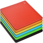 Homedge Silicone Square Trivets Mat, 6 Packs 7 X Inches, Assorted Color. Fixed Price $16.99.