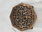 Vintage Cast Iron Trivet Ornate Hexagon Copper Finish 8" Footed Kitchen Stand De. Fixed Price $23.06.