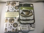 Better Home Nwt White Brown Cotton 8PC Latte Coffee Kitchen Dish Towels Set. Fixed Price $23.00.