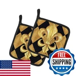 Caroline's Treasures Carolines 8125PTHD Black And Gold Fleur De Lis. Fixed Price $32.96.