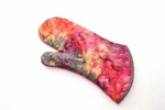 Quilted Oven Mitt With Hand Dyed Batik Fabric Shades Of Pink, Purple Grey. Fixed Price $15.99.