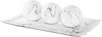 Tray: 12 X 7 Ball: 3 Diameter, Matte White Marble Look. Fixed Price $64.82.