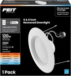 Led Recessed Downlight, 120W Equivalent, 5/6 Inch Retrofit Kit, Dimmable, 2000. Fixed Price $21.99.