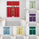 3PC Set Window Dressing Kitchen Curtain Solid Lined Blackout Drape Treatment K3. Fixed Price $8.50.