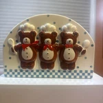 Vtg B&d Japan Ceramic Napkin Holder Featuring Three Bears Dressed As Chefs.. Fixed Price $35.00.
