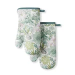 Succulents Printed Cotton Multicolor Oven Mitt Set (2-PACK). Fixed Price $16.00.