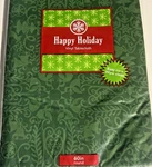Christmas Holiday Nordic Print Green 60" Vinyl Tablecloth Flannel Backed. Fixed Price $18.28.